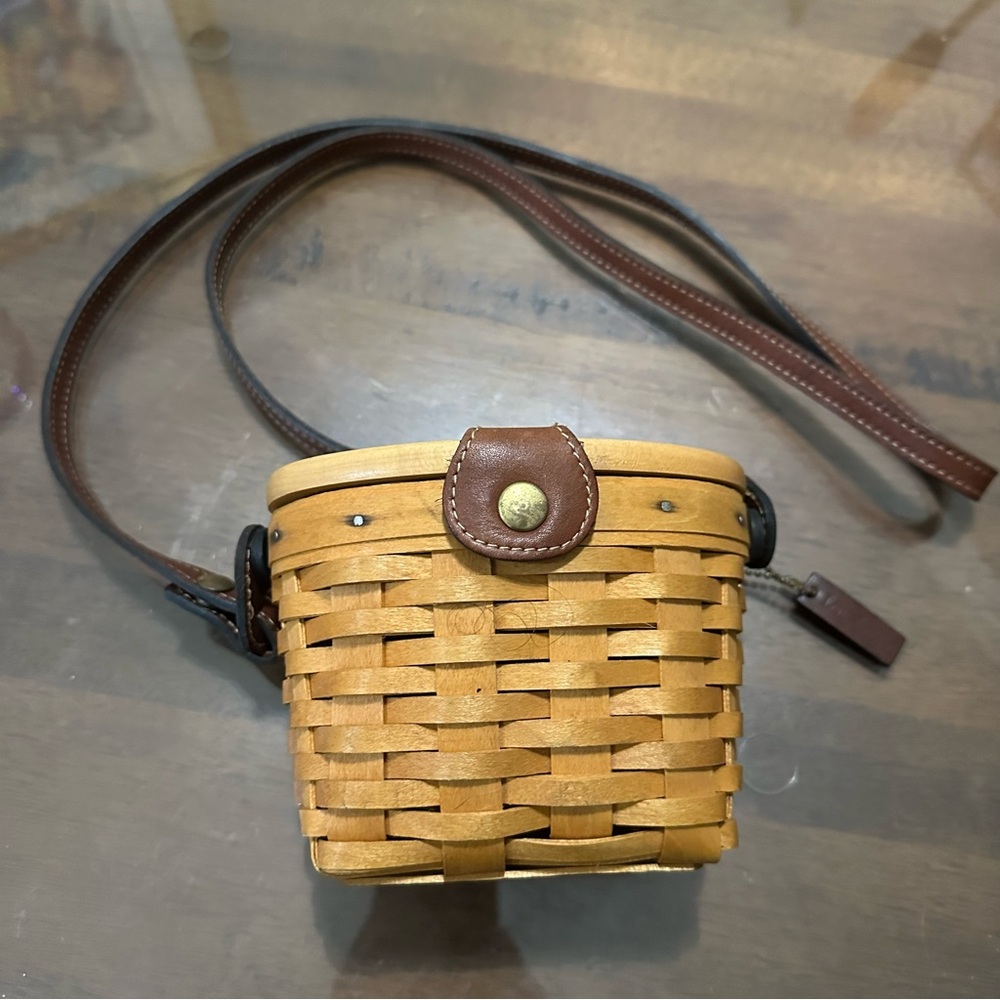 Longaberger Micro Saddleback Purse - Crossbody handmade leather